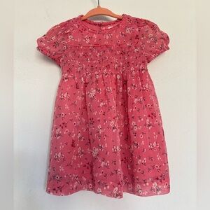 BABY GAP FLORAL PINK GIRLS DRESS SZ 6-12 MONTH